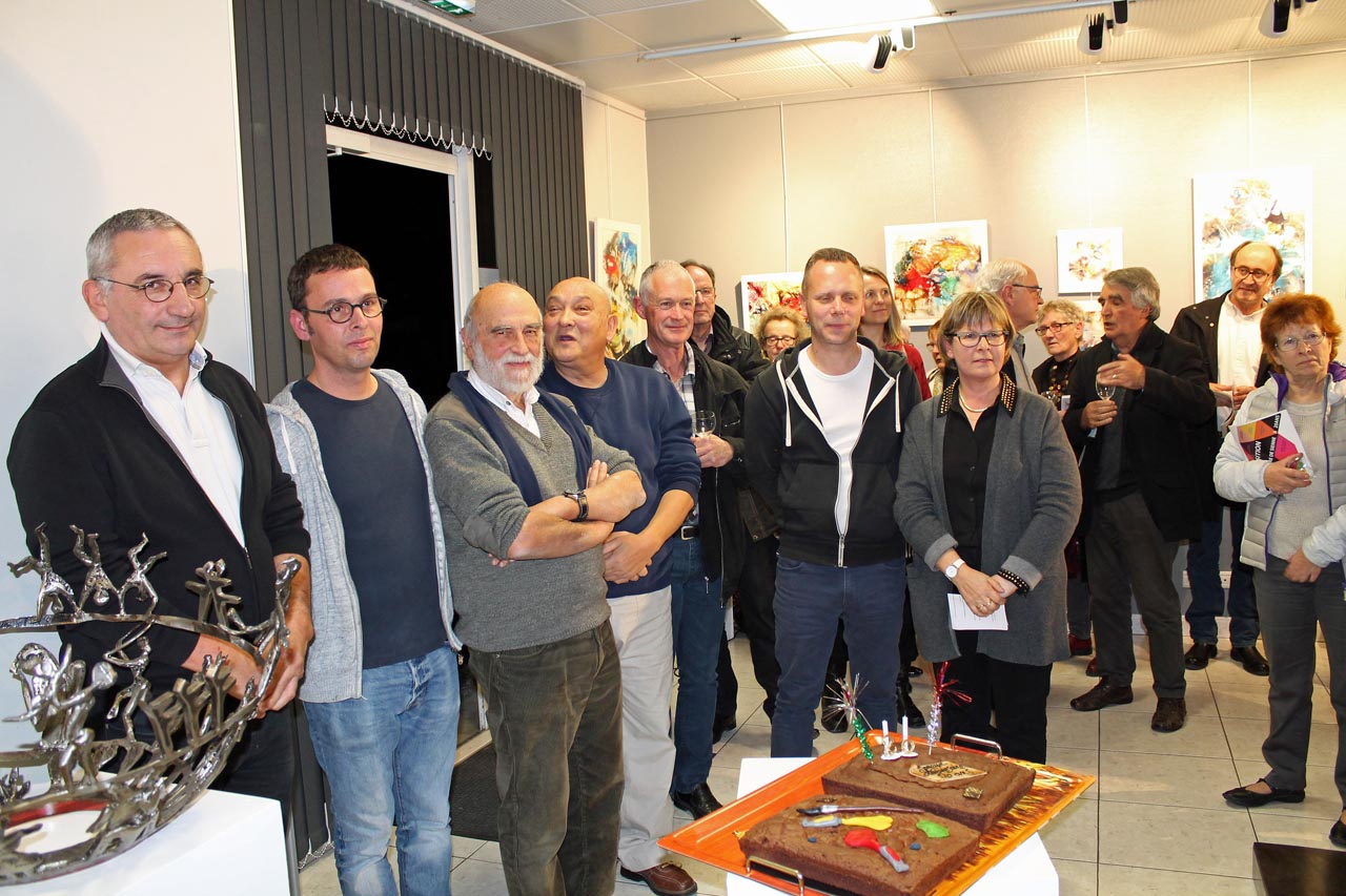 Présentation des artistes lors du vernissage